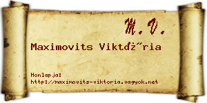 Maximovits Viktória névjegykártya